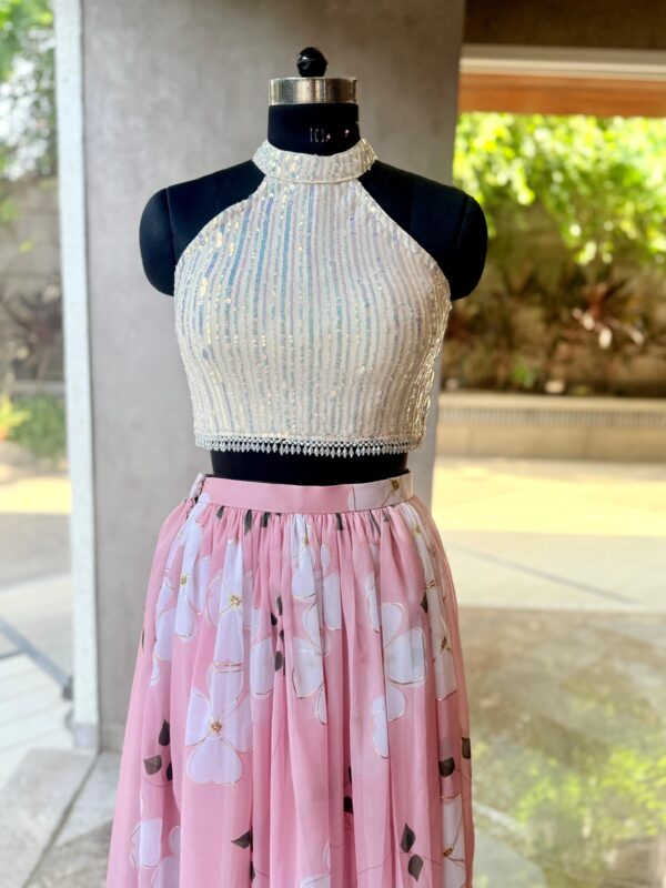 Crop top and skirt set (lehenga-style)